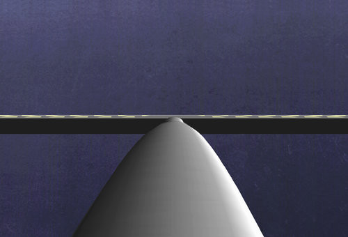 Le Nichon (The Boob)—Millau Viaduct, 1994, computer drawing. Courtesy the estate of Jacques Hondelatte & Betts Project