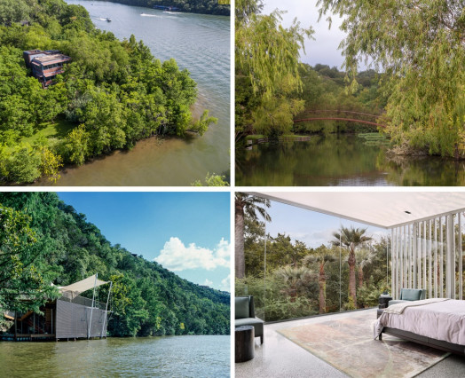top left: Guest House © Bud Franck; top right: Pedestrian Bridge © Ibai Rigby; bottom left: Boat Dock House © Patrick Wong; bottom right: Vertical House © Paul Finkel // Miró Rivera Architects, Austin/Texas, Quelle: Haus der Architektur Graz